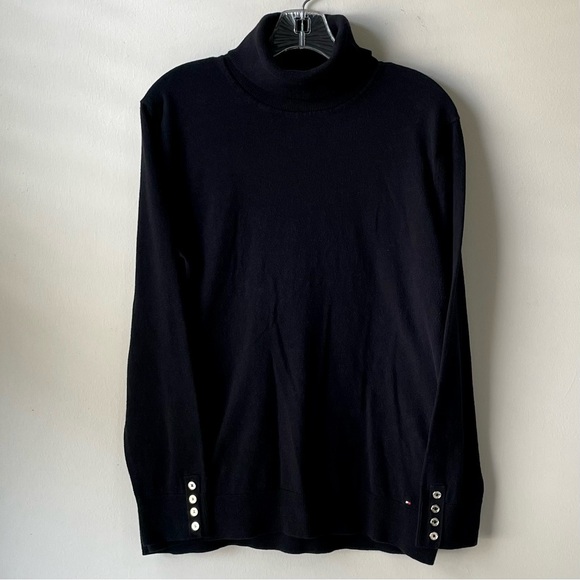 🔥NWOT Tommy Hilfiger turtleneck women women’s sweater top black size XL 16/18 - Picture 5 of 15